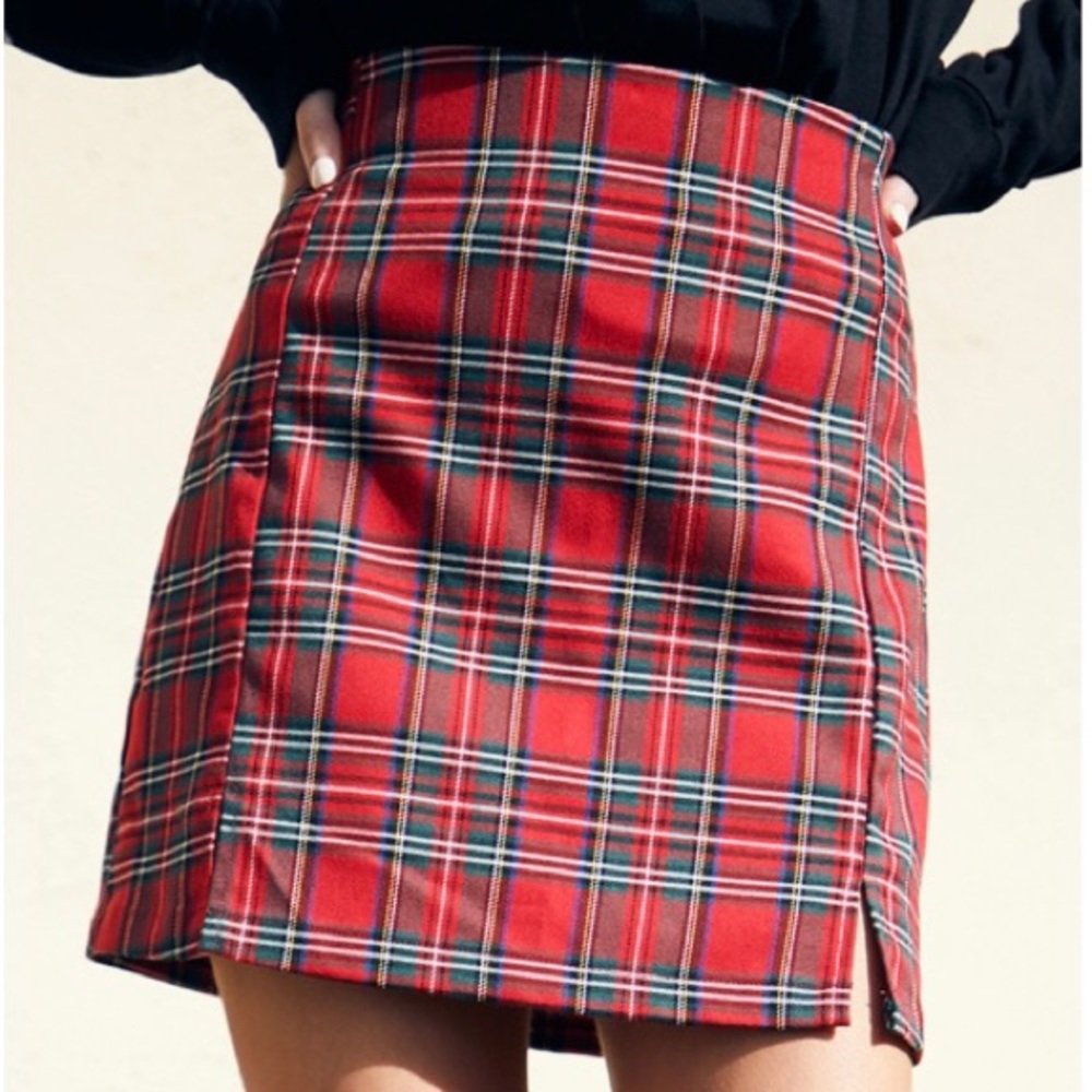 John Galt Plaid Cara Skirt